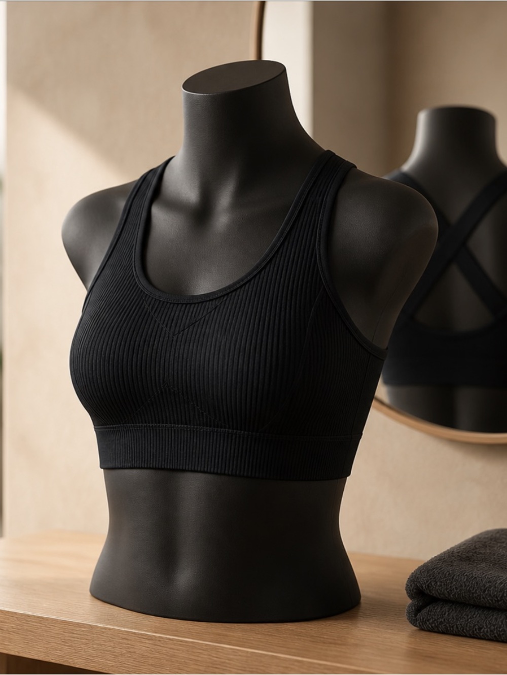 ❤️ NWOT Plus Size 3x Athletic Works Black Moisture-Wicking Sports Bra